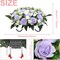 Cemetery Flower Saddle,Artificial Graveyard Flowers Grave Decorations,Headstone Flower Saddle Fade,Artificial Peonies Grave Memorial Flowers for Headstones Decoration (Purple White)